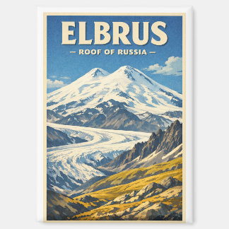 Aimant Mount Elbrus, Russia, in a classic retro