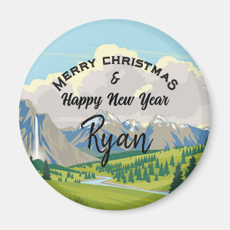 Aimant Mountain Scene Country Add a Name