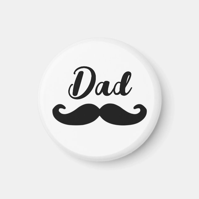 Aimant Moustache à guidon noir papa (Devant)