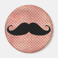 Moustache drôle sur mignon rose Polka Arrière - pl