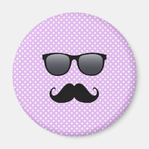 Aimant Moustache Noire Drôle Et Lunettes
