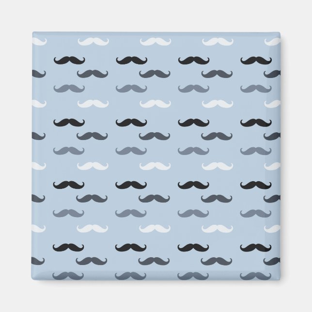 Aimant Moustaches bleues cool (Devant)