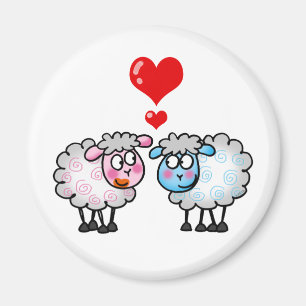 Aimant Moutons drôles de bande dessinée, épousant des