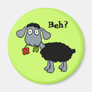 Aimant Moutons noirs de bande dessinée drôle mignonne