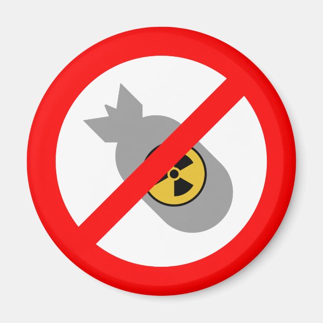 Aimant Mouvement pour la paix ARRÊTEZ ! PAS DE BOMBE NUCL (Devant)