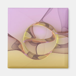 Aimant Mouvements Abstraits Art Fractal Moderne Rose Doré