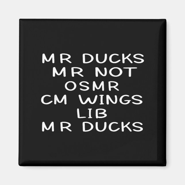 Aimant Mr M R Ducks T, Funny Duck Lover, Waterfowl Quote  (Devant)