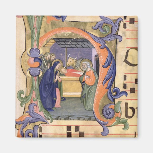 Aimant Ms 571 f.6r Historié le "H" initial décrivant le (Devant)