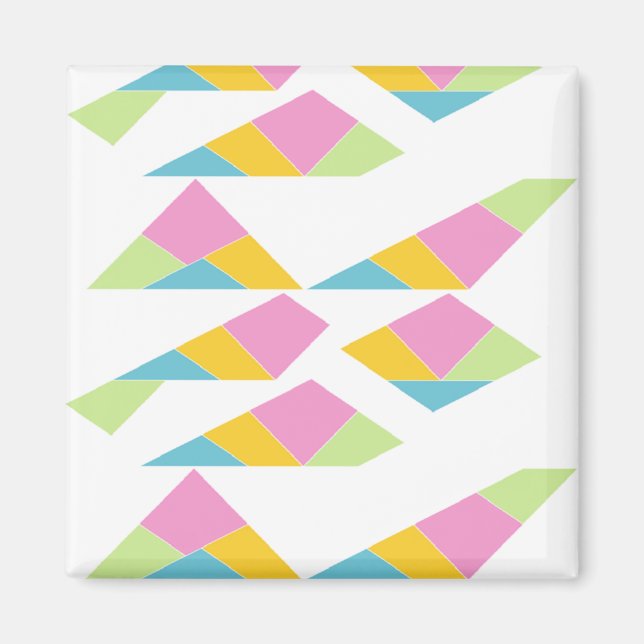 Aimant Multicolore abstrait sur blanc (Devant)