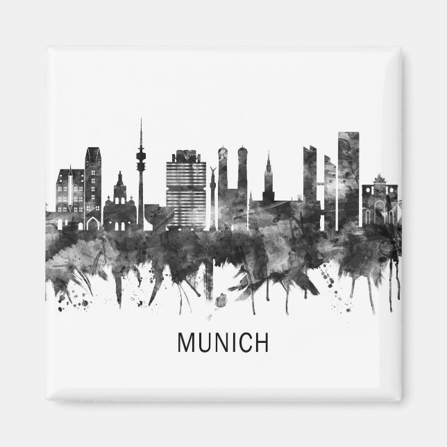 Aimant Munich Allemagne Skyline (Devant)
