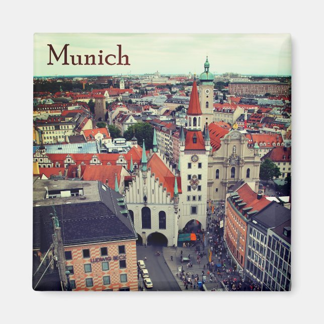 Aimant Munich Altes Rathaus de Marienplatz Souvenir (Devant)