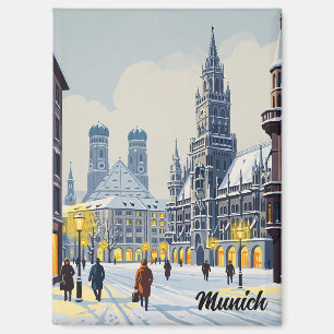 Aimant Munich Marienplatz Allemagne Fleurs