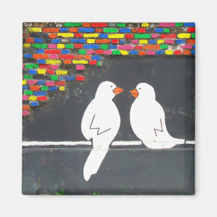 Aimant mur d'oiseau de brique : mur de graffiti