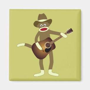 Aimant Musique country de singe de chaussette