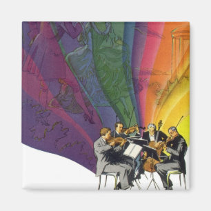 Aimant Musique Vintage Arc-en-ciel, Couple Victorien Dans