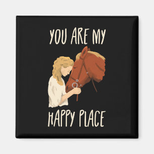 Aimant My Happy Place Horse Horseback équitation équitati