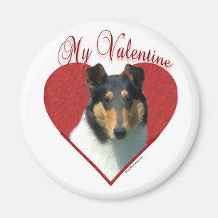 Aimant My Smooth Collie Valentine; Tricolor Collie