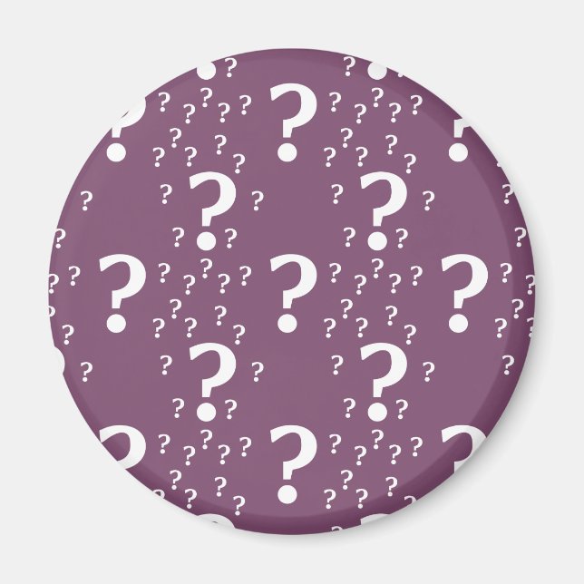 Aimant Mystère question marque énigme puzzle mauve (Devant)
