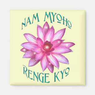 Aimant Nam Myoho Renge Kyo avec la conception de fleur de