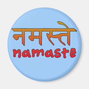 Aimant Namaste en anglais et en hindi Script