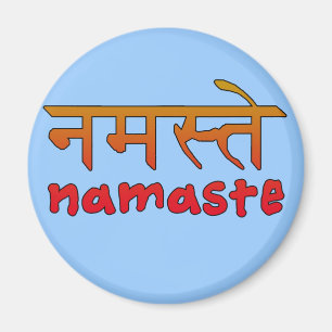 Aimant Namaste en manuscrit anglais et de Hindi
