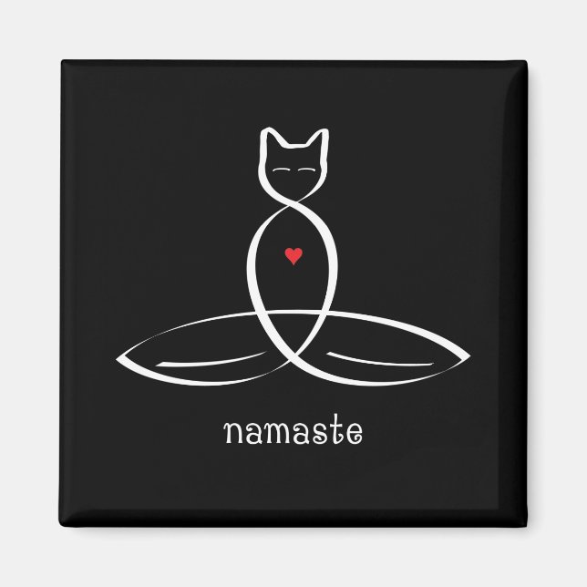 Aimant Namaste - Texte de style soigné. (Devant)