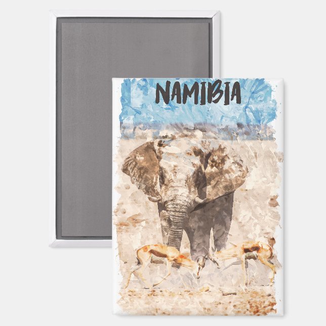 Aimant Namibie Afrique Safari pour la faune (Recto/Verso)
