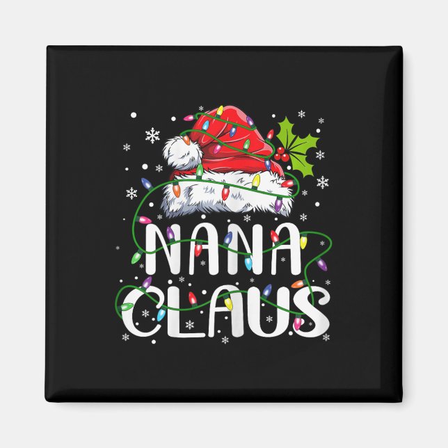 Aimant Nana Claus Noël Père Noël Famille jumelée chapeau  (Devant)