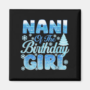 Aimant Nani De L'Anniversaire Fille Flammes De Neige À Th