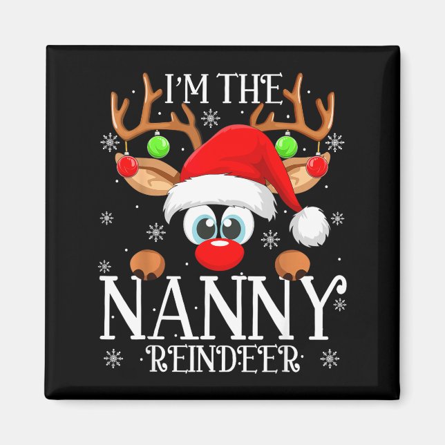 Aimant Nanny Reindeer Christmas Family Matching Group Fun (Devant)
