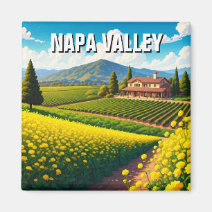 Aimant Napa Valley California Mustard Flowers