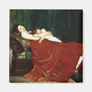 Aimant Napping Mère et enfant Retro Look