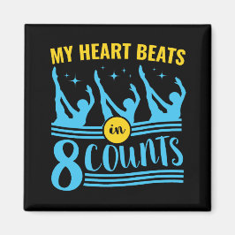 Aimant Natation synchronisée Mon coeur bat en 8 nombres