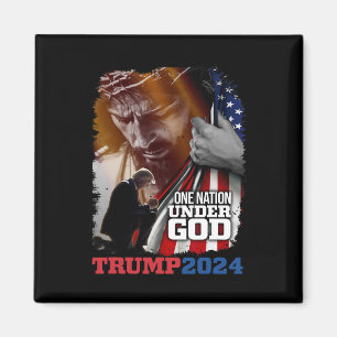 Aimant Nation sous Dieu Président Trump 2024 America Chri