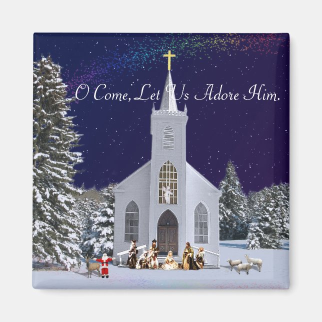 Aimant Nativité à l'église (Devant)