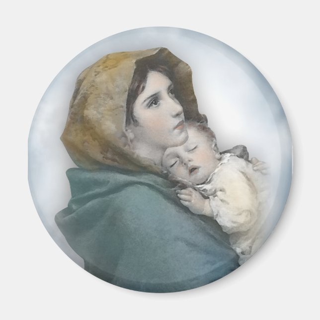 Aimant Nativité de Noël la Vierge et l'enfant Jésus (Devant)