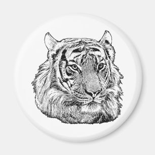 Aimant Nature Jungle Tigre Visage safari faune