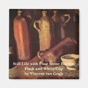 Aimant Nature morte de 4 bouteilles de pierre par Vincent