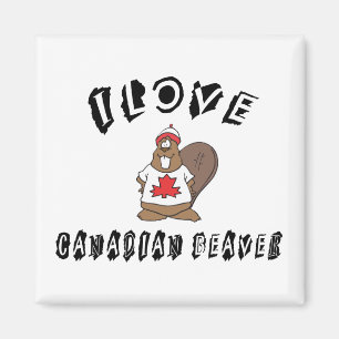 Aimant Naughty I Love Canadian Beaver
