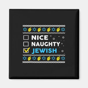 Aimant Naughty Jewish Ugly Hanukkah Sweater Chanukah