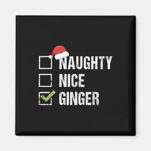Aimant Naughty Nice Ginger Redhead Santa Hat Irish Christ