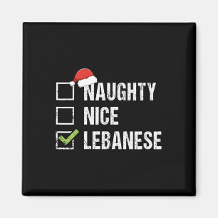 Aimant Naughty Nice Liban Père Noël Cadeau de Noël