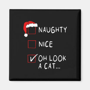 Aimant Naughty Nice Liste Oh Regardez Un Chat Xmas Hommes
