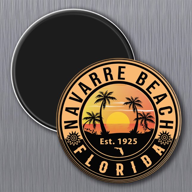 Aimant Navarre Beach Floride Retro Sunset Souvenirs (Créateur téléchargé)