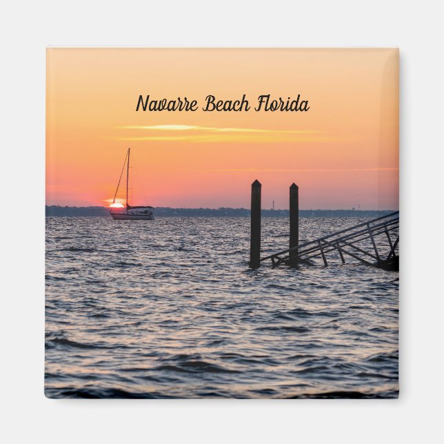 Aimant Navarre Floride Père Noël Rosa Sunrise Carré (Devant)