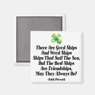 Aimant Navires de l'amitié irlandaise Proverbe Trèfle à q