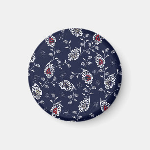 Aimant Navy Paisley : Design Motif élégant.