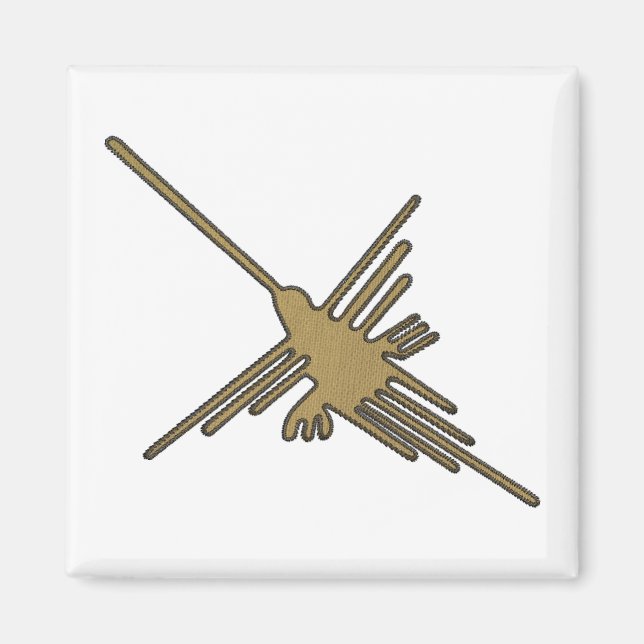 Aimant Nazca Lines Hummingbird Faux Broderie Imprimer (Devant)