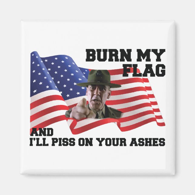 Aimant Ne brûle pas mon drapeau (Devant)