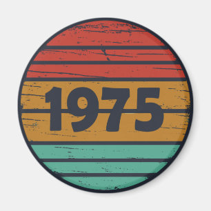 Aimant Né en 1975 cadeau vintage 50e anniversaire